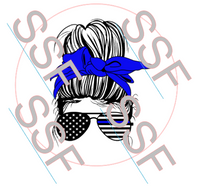 Back the Blue 1 Digital Cardstock Cutouts