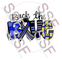 Back the Blue 2 Digital Cardstock Cutouts