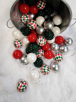 Holly Jolly 20mm Bubblegum Bead Mix