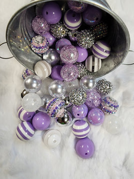 Lavender Rose 20mm Bubblegum Bead Mix