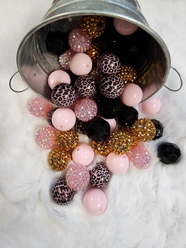 Leopard Rose 20mm Bubblegum Bead Mix