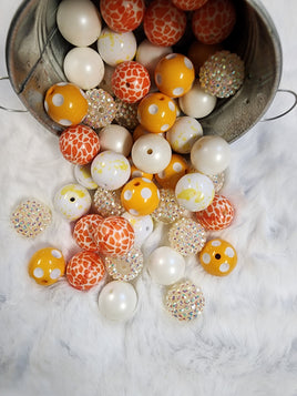 Orange Creamsicle 20mm Bubblegum Bead Mix