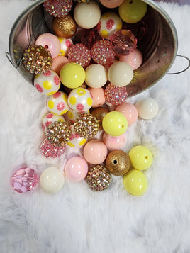 Pink Lemonade 20mm Bubblegum Bead Mix