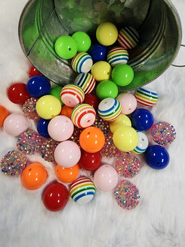 Taste the Rainbow 20mm Bubblegum Bead Mix