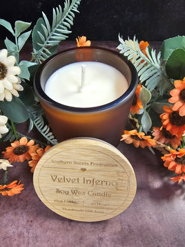 Velvet Inferno - Soy Wax Candle - Hand Poured - 10oz