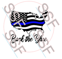 Back the Blue 1 Digital Cardstock Cutouts