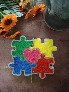 Autism Puzzle Piece w/Heart Freshie