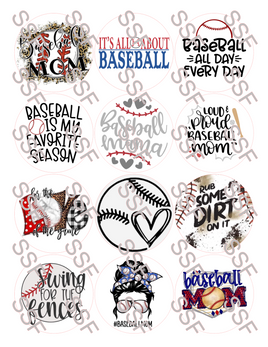 Baseball Digital Cardstock Cutouts