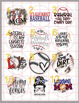 Baseball Cardstock Cutouts