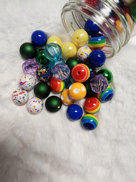 Bright Colorful 20mm Bubblegum Bead Mix