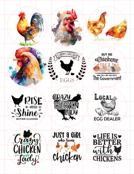 Chicken Cardstock Cutouts