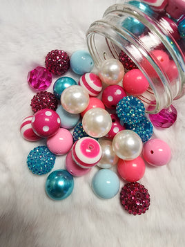 Cotton Candy 20mm Bubblegum Bead Mix