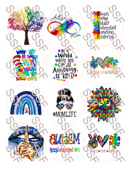 Autism Digital Cardstock Cutouts