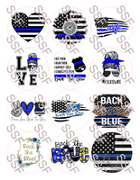 Back the Blue 2 Digital Cardstock Cutouts