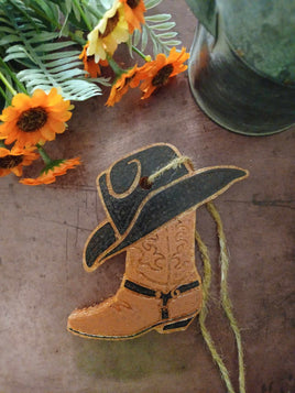 Cowboy Boot w/Hat Freshie