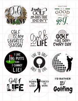 Golf Cardstock Cutouts