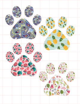 Paw Prints 3 Cardstock Cutouts