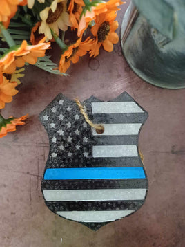 Police Badge American Flag Thin Blue Line Freshie