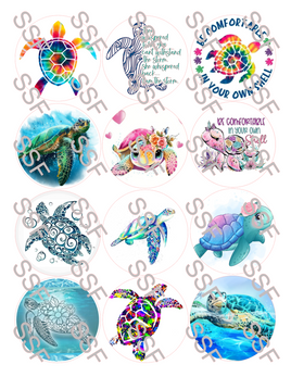 Sea Turtle Digital Cardstock Cutouts