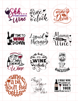 Wine Cardstock Cutouts