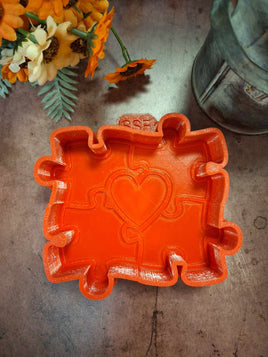 Autism Puzzle Piece with Heart Silicone Mold
