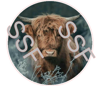 Highland Cow Digital Cardstock Cutouts