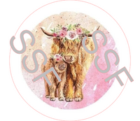 Highland Cow Digital Cardstock Cutouts