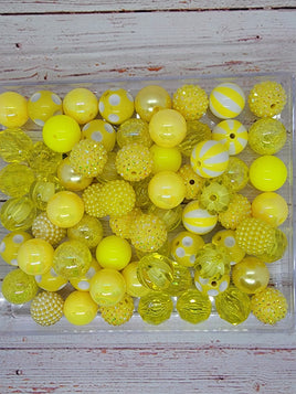 Yellow 20mm Bubblegum Bead Mix