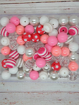 Pink Ice 20mm Bubblegum Bead Mix