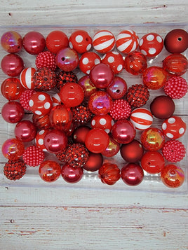 Red 20mm Bubblegum Bead Mix