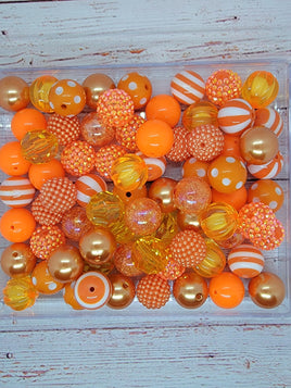 Orange 20mm Bubblegum Bead Mix