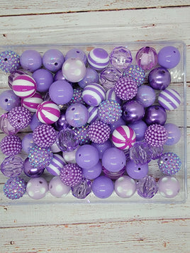 Purple 20mm Bubblegum Bead Mix