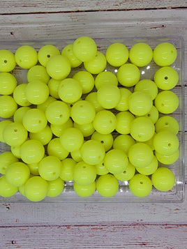 Lemon Yellow 20mm Bubblegum Beads