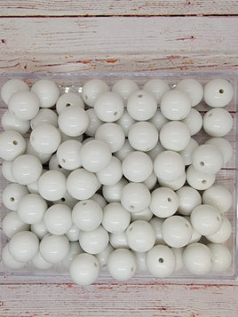 White 20mm Bubblegum Beads