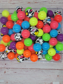 Neon 20mm Bubblegum Bead Mix