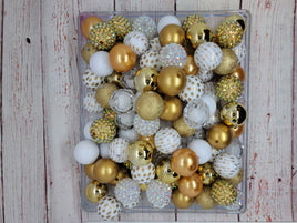 Gold/White 20mm Bubblegum Bead Mix