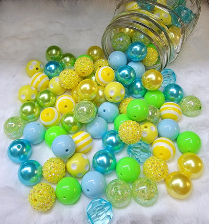 20mm Glow in the Dark Bubblegum Beads