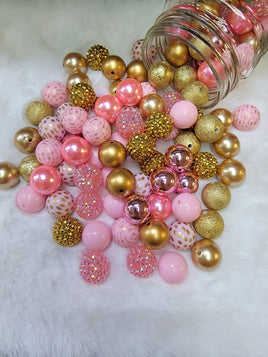 Rose Gold 20mm Bubblegum Bead Mix