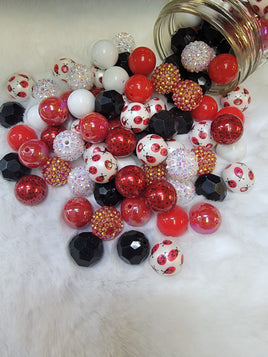 Ladybug 20mm Bubblegum Bead Mix