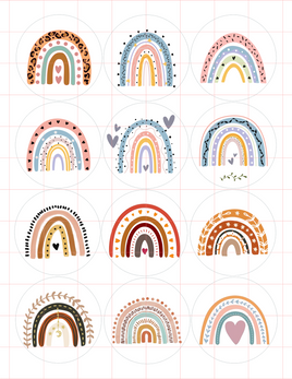 Boho Rainbow Cardstock Cutouts