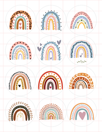 Boho Rainbow Cardstock Cutouts