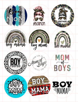 Boy Mom Cardstock Cutouts