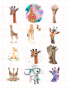 Giraffe Cardstock Cutouts