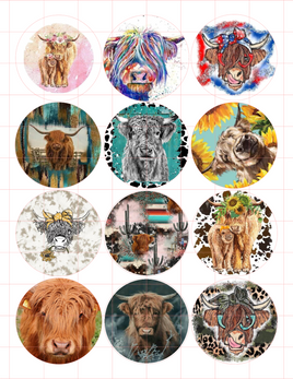 Highland Cow Cardstock Cutouts