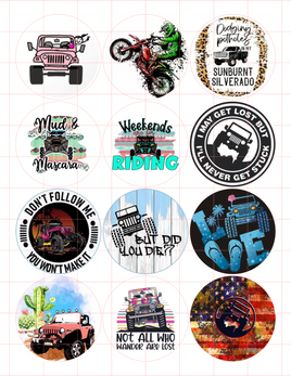 Off Road Vehicle Cardstock Cutouts