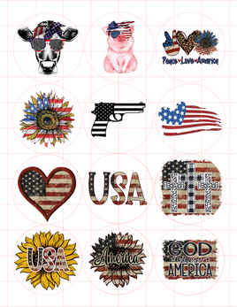 Patriotic 1 Cardstock Cutouts