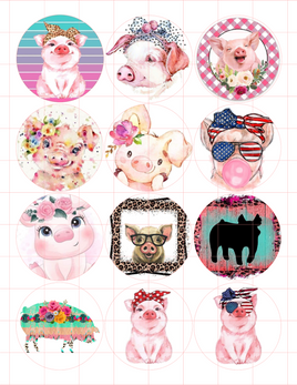 Pig Cardstock Cutouts