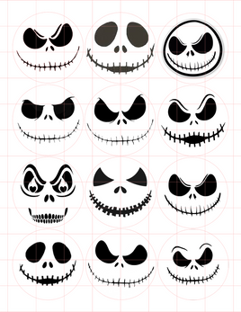 Skeleton Face Cardstock Cutouts