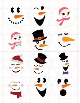 Snowman Face Cardstock Cutouts