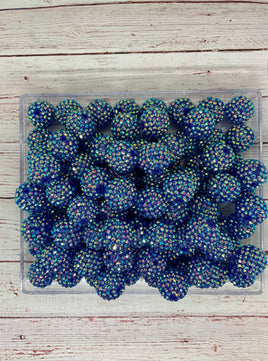 Dark Blue Rhinestone 20mm Bubblegum Beads